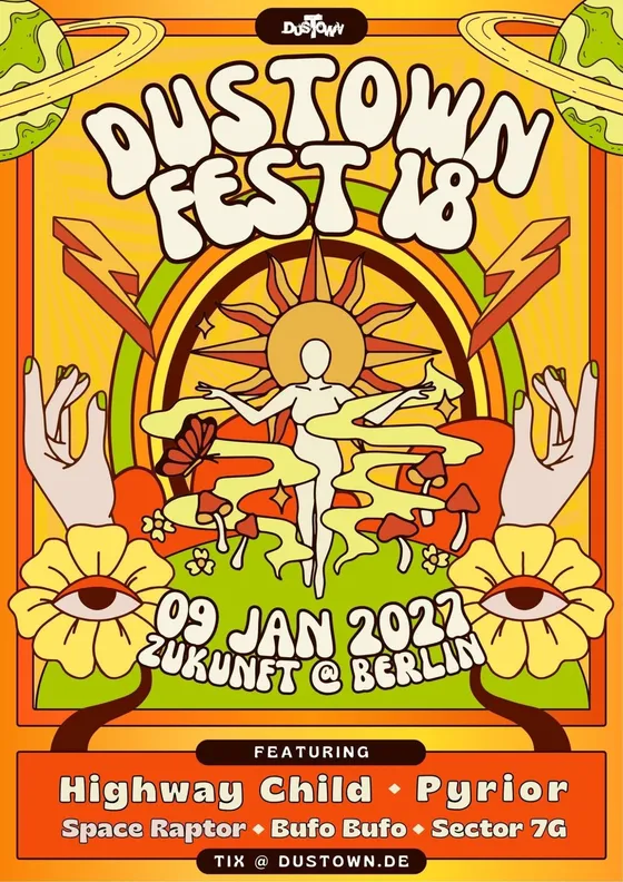 Flyer Dustown Fest 18, 09.01.2027, Zukunft Berlin