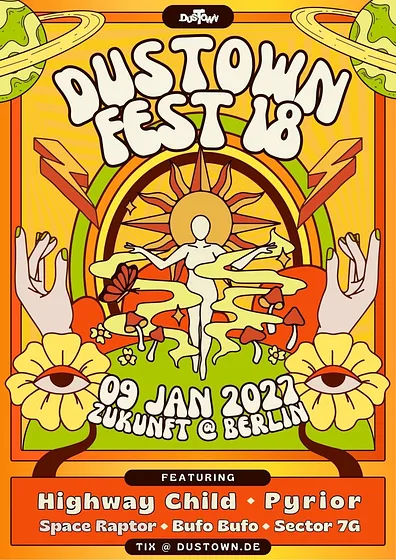 Flyer Dustown Fest 18, 09.01.2027, Zukunft Berlin